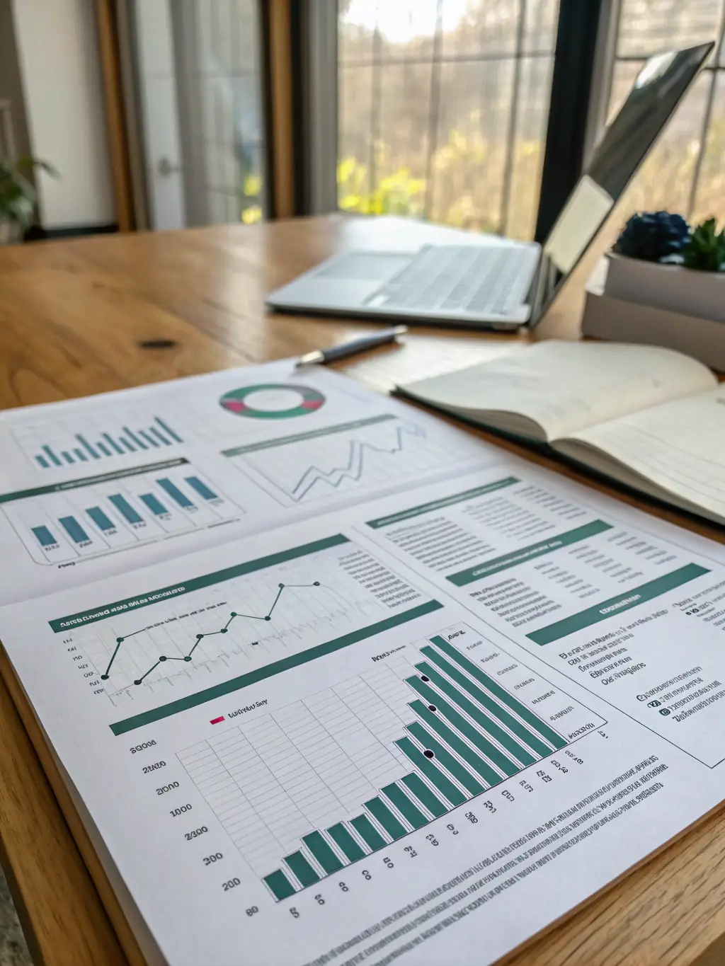 A professional business plan document with financial projections and market analysis, representing the lender-compliant business plan component of the Fundable Shelf Corporation package offered by Juggernaut Later Market.
